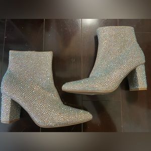 Rhinestone sparkly heeled booties!